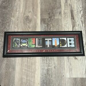 University of Alabama NCAA Framed Art Architectural Photo Spell‎ Roll Tide *FLAW